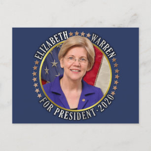 Carte Postale Elizabeth Warren pour la Présidente démocrate 2020