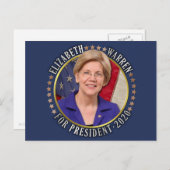 Carte Postale Elizabeth Warren pour la Présidente démocrate 2020 (Devant / Derrière)