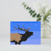 Carte Postale Elk bouillonnant en hiver - Art original de la fau (Debout devant)