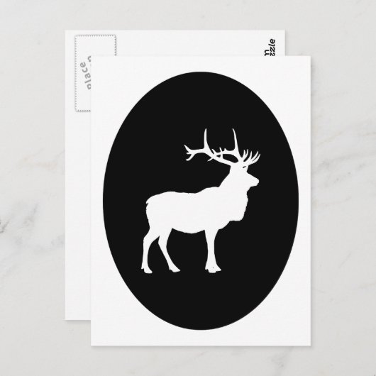 Carte Postale Elk Silhouette (Devant / Derrière)