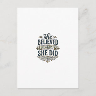 Carte Postale Elle a cru qu'elle a fait un t-shirt de motivation
