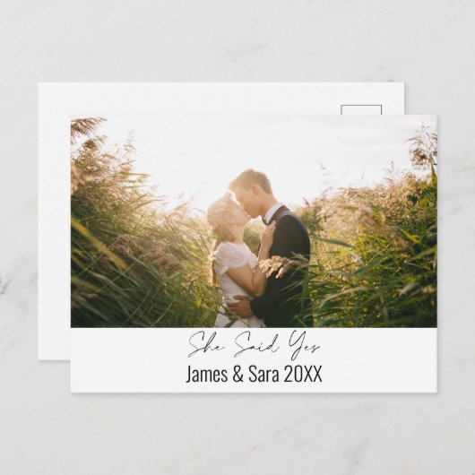Carte Postale Elle A Dit Oui (Devant / Derrière)