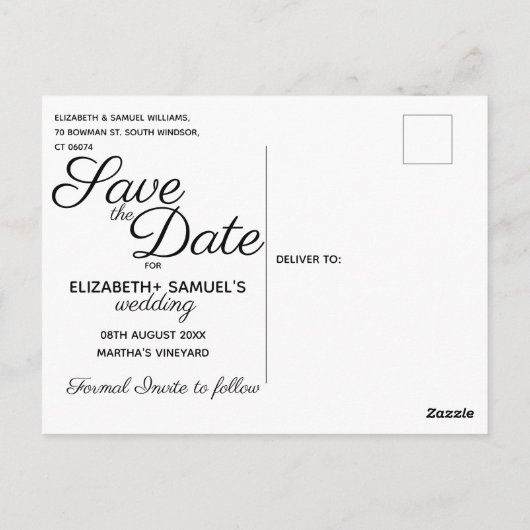 Carte Postale Elle a dit Oui Enregistrer la date Faire-part Mari (Dos)