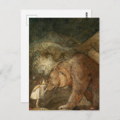 Carte Postale "Elle a embrassé l'ours" par John Bauer (Devant / Derrière)