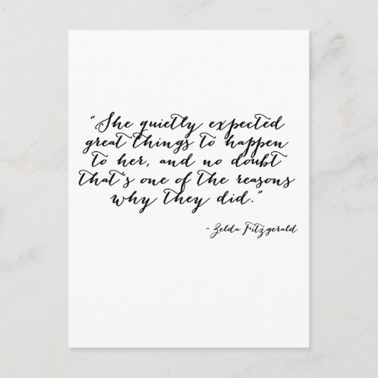 Carte Postale Elle attendait silencieusement de grandes choses (Devant)