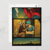 Carte Postale Elle Bat Mon Amplificateur (Devant / Derrière)