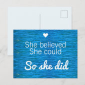 Carte Postale Elle Croyait Qu'Elle Pouvait Ainsi Citer Blue Ocea (Devant / Derrière)