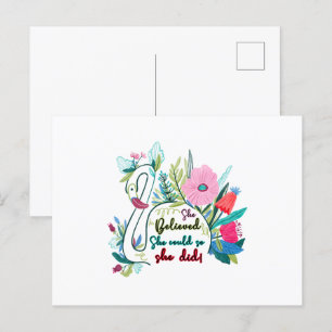 Carte Postale Elle croyait qu'elle pouvait faire du cygne avec d
