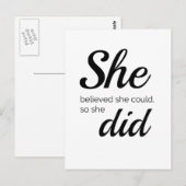 Carte Postale Elle croyait qu'elle pouvait le faire (Devant / Derrière)