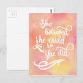 Carte Postale Elle Croyait Qu'Elle Pouvait Le Faire. (Devant / Derrière)