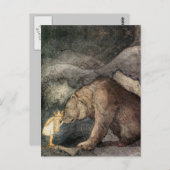 Carte Postale Elle embrassa le nez de l'ours (Devant / Derrière)