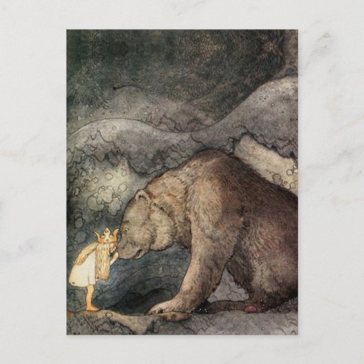 Carte Postale Elle embrassa le nez de l'ours (Devant)