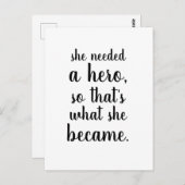 Carte Postale Elle est devenue un héros (Devant / Derrière)