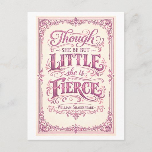 Carte Postale "Elle est féroce" Shakespeare (Devant)