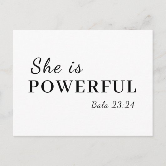Carte Postale Elle est forte Proverbes 31:25 Design (Devant)