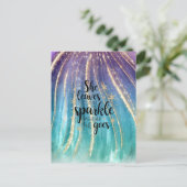 Carte Postale Elle Feuille Une Parties scintillant De Luxe Un Pe (Debout devant)