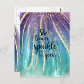 Carte Postale Elle Feuille Une Parties scintillant De Luxe Un Pe (Devant / Derrière)