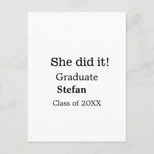 Carte Postale Elle l'a fait diplômé ajouter nom promotion de 20X (Devant)