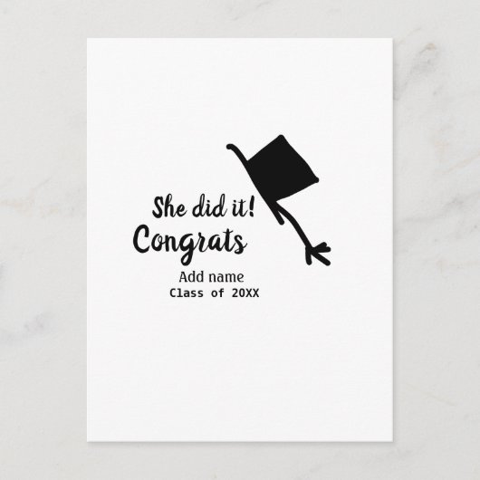 Carte Postale Elle l'a fait grats diplôme ajouter le nom de l'ét (Devant)
