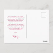 Carte Postale Elle Noue le Ruban Rose Ruban de Mariage Remerciem (Dos)