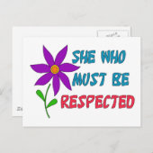 Carte Postale Elle Qui Doit Être Respectée (Devant / Derrière)