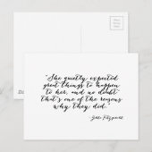 Carte Postale Elle s'attendait tranquillement à de grandes chose (Devant / Derrière)