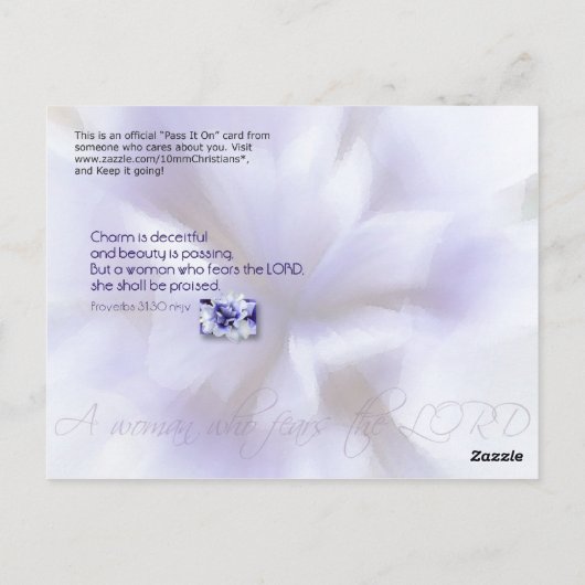 Carte Postale Elle Sera Louée (Dos)