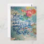 Carte Postale Elle S'Est Réveillée Un Jour Plus D'Excuses Collag (Devant / Derrière)