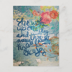 Carte Postale Elle S'Est Réveillée Un Jour Plus D'Excuses Collag