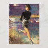 Carte Postale Elle tourne sur le Beach Retro (Devant)