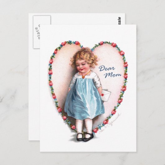 Carte Postale Ellen H. Clapsaddle : Chère maman (Devant / Derrière)