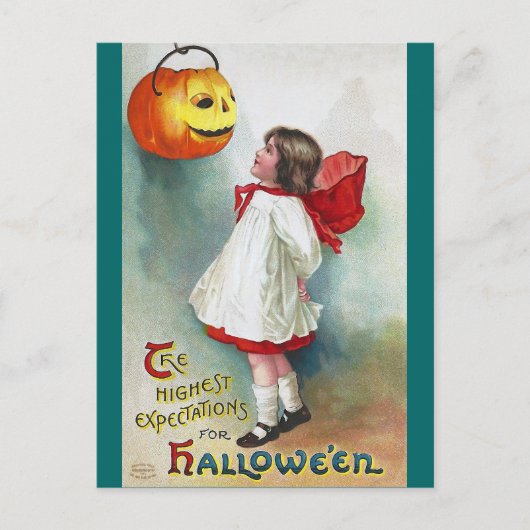 Carte Postale Ellen H. Clapsaddle : Fille avec Jack O'Lantern (Devant)