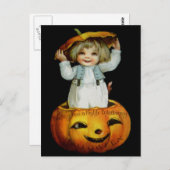Carte Postale Ellen H. Clapsaddle : Garçon en Citrouille (Devant / Derrière)