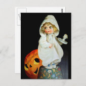 Carte Postale Ellen H. Clapsaddle : Petite fille à la bougie (Devant / Derrière)