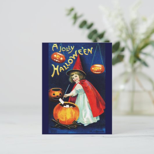 Carte Postale Ellen H. Clapsaddle : Petite sorcière (Debout devant)