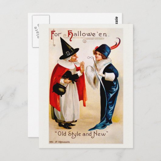 Carte Postale Ellen H. Clapsaddle : Style ancien et nouveau (Devant / Derrière)