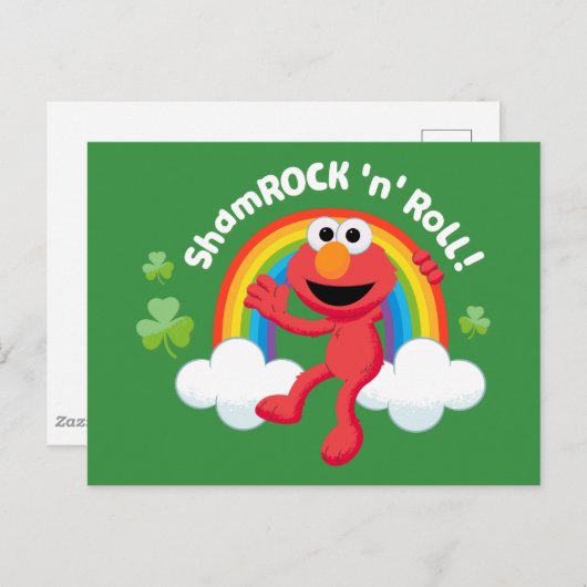 Carte Postale Elmo | Arc en arc-en-ciel shamrock 'n' (Devant / Derrière)