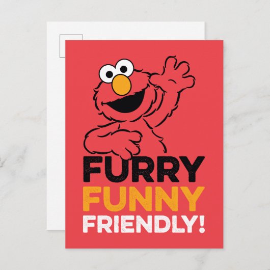 Carte Postale Elmo | Furry Amical (Devant / Derrière)
