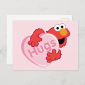 Carte Postale Elmo "Hugs" Valentine Heart Candy (Devant / Derrière)