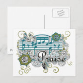 Carte Postale Éloge avec les notes musicales (Devant / Derrière)