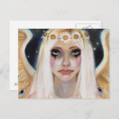 Carte Postale Eloigné - Ange Blonde avec une couronne margueuse (Devant / Derrière)