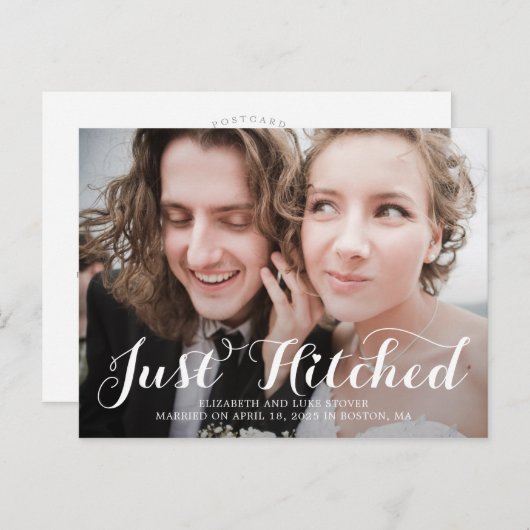 Carte Postale Elopement Mariage juste accroché (Devant / Derrière)