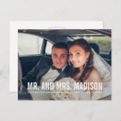 Carte Postale Elopement minimaliste moderne Mariage Faire-part (Devant / Derrière)