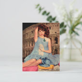 Carte Postale Elsa Martinelli et chaton blanc (Debout devant)