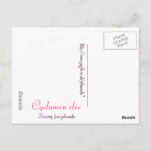Carte Postale elve de cyclamen (Dos)