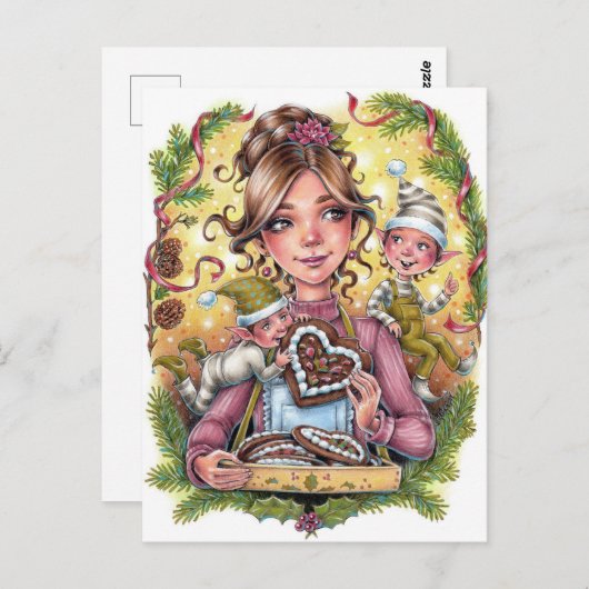 Carte postale Elves Cookie (Devant / Derrière)