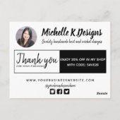 Carte Postale Emballage artisanal Insertion Collage + Coupon (Dos)