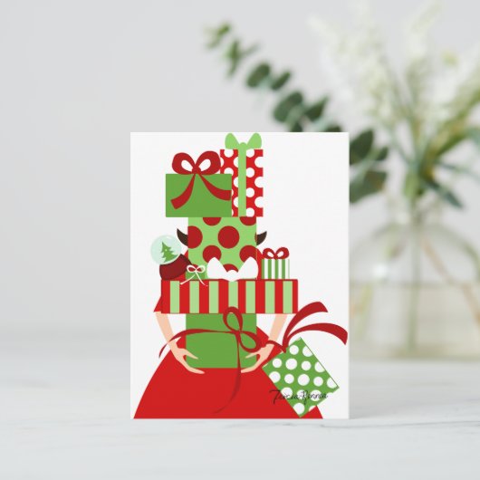 Carte Postale Emballage de cadeaux impossible (Debout devant)