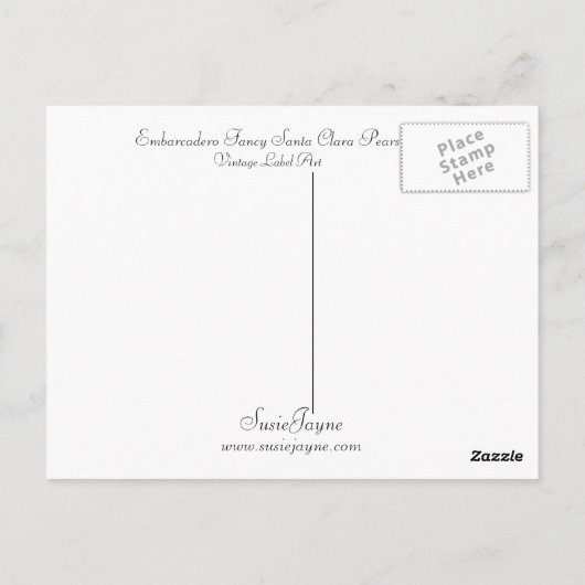 Carte Postale Embarcadero Fancy Père Noël Clara Pears (Dos)