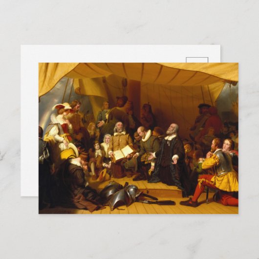 Carte Postale Embarkation of the Pilgrims by Robert Walter Weir (Devant / Derrière)